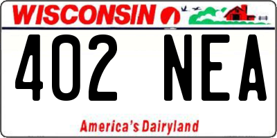 WI license plate 402NEA