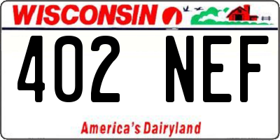 WI license plate 402NEF