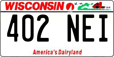 WI license plate 402NEI