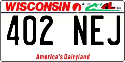 WI license plate 402NEJ