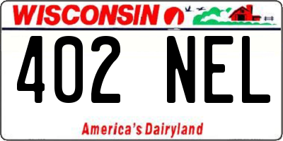 WI license plate 402NEL