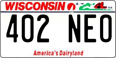 WI license plate 402NEO