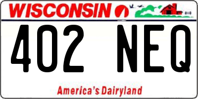 WI license plate 402NEQ
