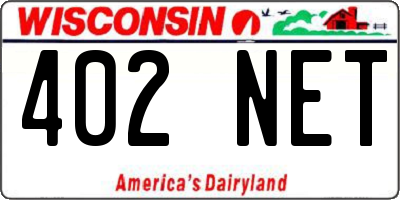 WI license plate 402NET