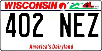 WI license plate 402NEZ
