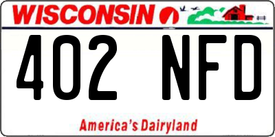 WI license plate 402NFD