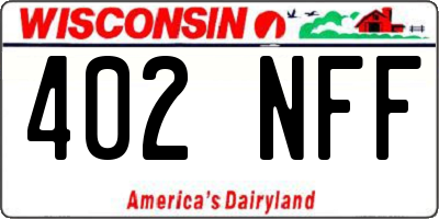 WI license plate 402NFF