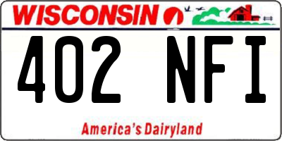 WI license plate 402NFI