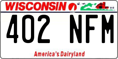 WI license plate 402NFM