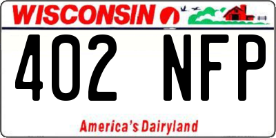 WI license plate 402NFP