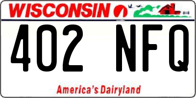 WI license plate 402NFQ