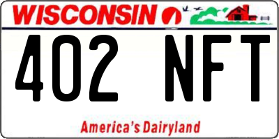 WI license plate 402NFT