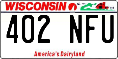 WI license plate 402NFU