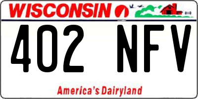 WI license plate 402NFV