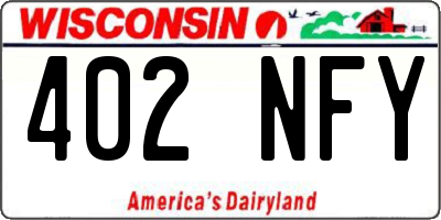 WI license plate 402NFY