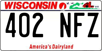 WI license plate 402NFZ