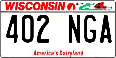 WI license plate 402NGA