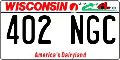 WI license plate 402NGC