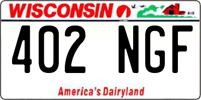 WI license plate 402NGF
