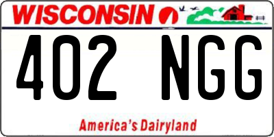 WI license plate 402NGG