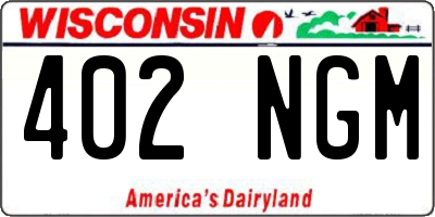 WI license plate 402NGM