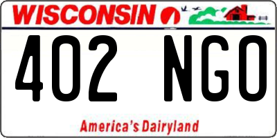 WI license plate 402NGO