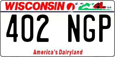 WI license plate 402NGP