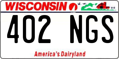 WI license plate 402NGS