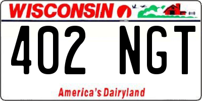 WI license plate 402NGT