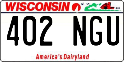 WI license plate 402NGU