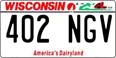 WI license plate 402NGV
