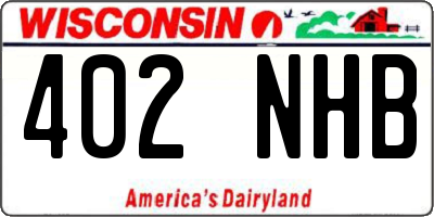 WI license plate 402NHB