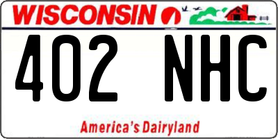 WI license plate 402NHC