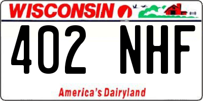 WI license plate 402NHF