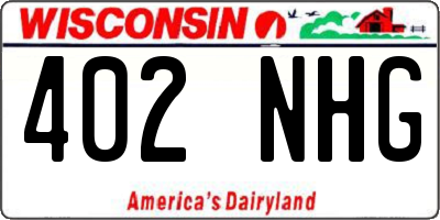 WI license plate 402NHG