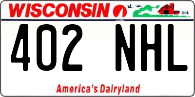 WI license plate 402NHL