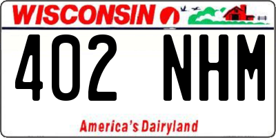 WI license plate 402NHM