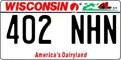 WI license plate 402NHN