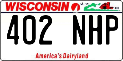 WI license plate 402NHP