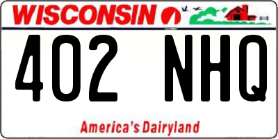 WI license plate 402NHQ