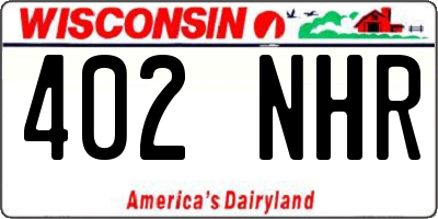 WI license plate 402NHR