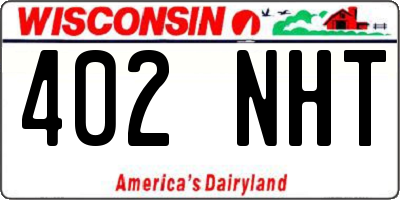 WI license plate 402NHT