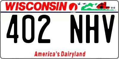 WI license plate 402NHV