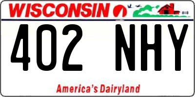 WI license plate 402NHY