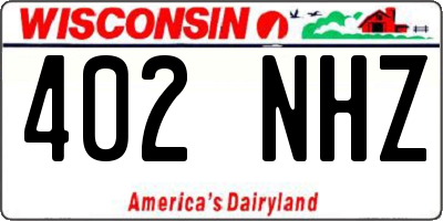 WI license plate 402NHZ