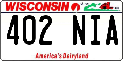 WI license plate 402NIA