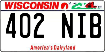 WI license plate 402NIB