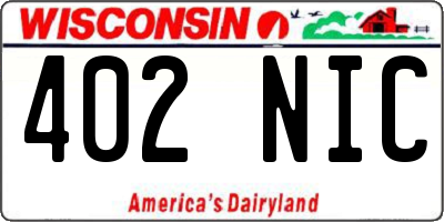WI license plate 402NIC