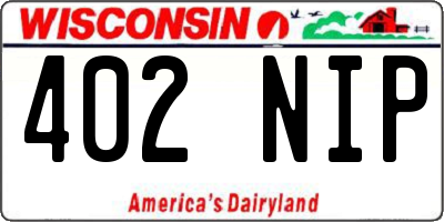 WI license plate 402NIP