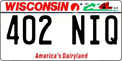 WI license plate 402NIQ